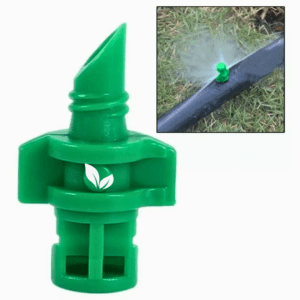 Nebulizador Microjet verde roscado de 5 mm es una excelente opción para sistemas de riego que requieren una distribución uniforme del agua en cultivos, viveros, invernaderos y jardines.