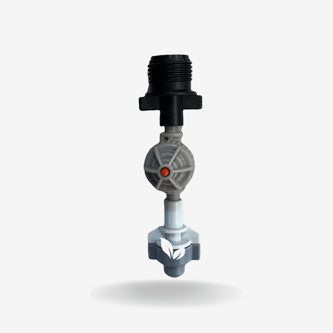 Nebulizador Roscado 1/2" es una excelente opción para sistemas de riego en propagación y cultivos bajo invernadero, donde se requiere una distribución fina del agua para optimizar la humedad y el desarrollo de las plantas.